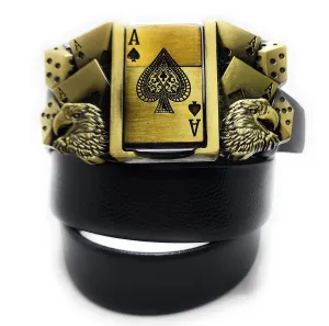 Aces Dice Eagles Lighter Belt WITH Ace of Spades LIGHTER