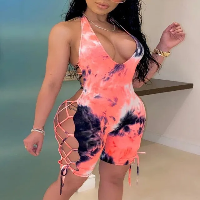 Beypurn Sporty Backless Beach Romper