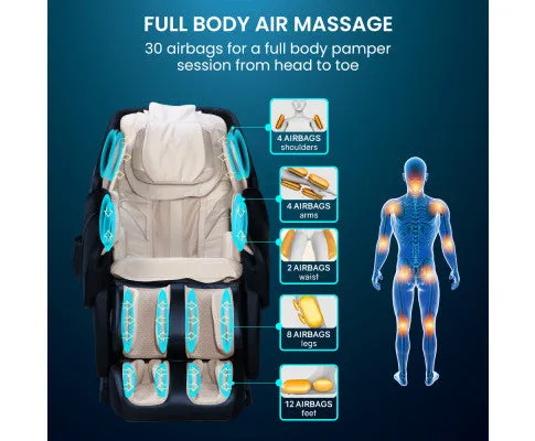 FORTIA Cloud 9 MkII Electric Massage Chair Full Body Zero Gravity with Heat and Bluetooth Navy Blue/Cream